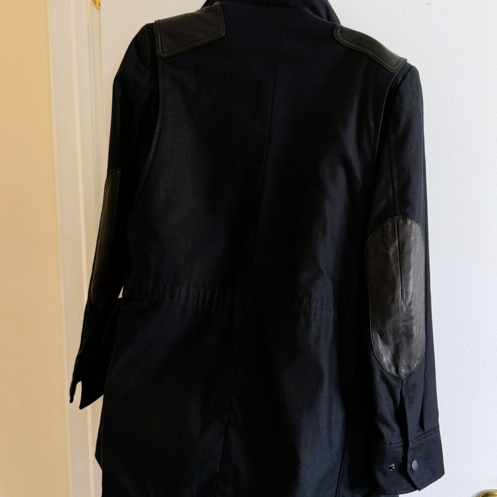 Rag & Bone Women's Utility Hooded Jacket Sz M Cotton/leather trim- Made in USA - Picture 7 of 13